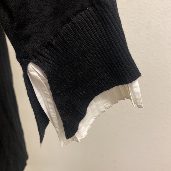 Vila Milano Lush Pleated Collar Black Sweater M - Picture 6 of 14